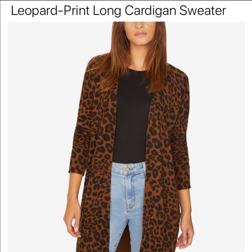 Sanctuary Long Brown Leopard Cardigan XS